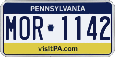 PA license plate MOR1142