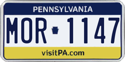 PA license plate MOR1147