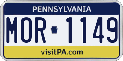 PA license plate MOR1149