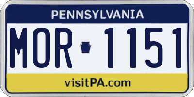 PA license plate MOR1151