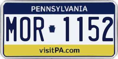 PA license plate MOR1152