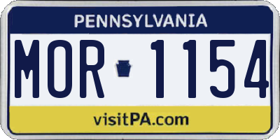 PA license plate MOR1154