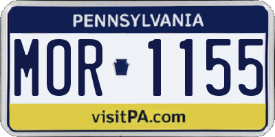 PA license plate MOR1155