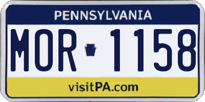PA license plate MOR1158