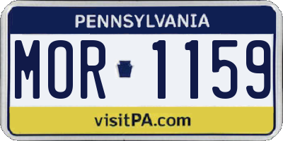 PA license plate MOR1159