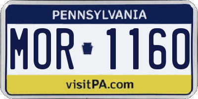 PA license plate MOR1160