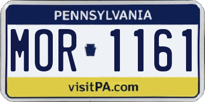 PA license plate MOR1161