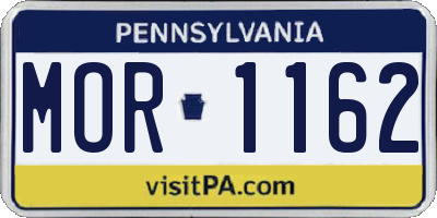 PA license plate MOR1162