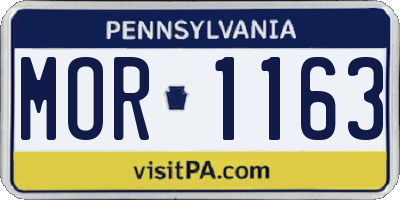 PA license plate MOR1163