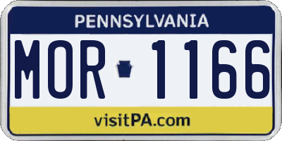 PA license plate MOR1166