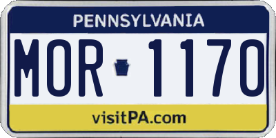 PA license plate MOR1170