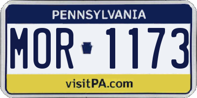 PA license plate MOR1173