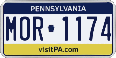 PA license plate MOR1174