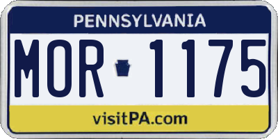 PA license plate MOR1175