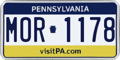 PA license plate MOR1178