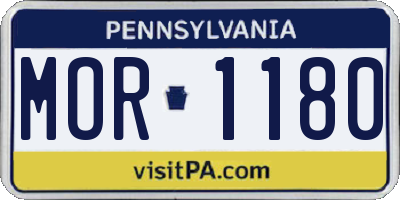 PA license plate MOR1180
