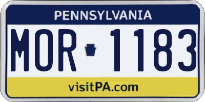 PA license plate MOR1183