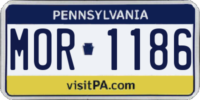 PA license plate MOR1186