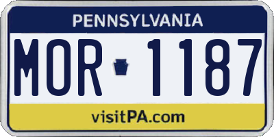 PA license plate MOR1187