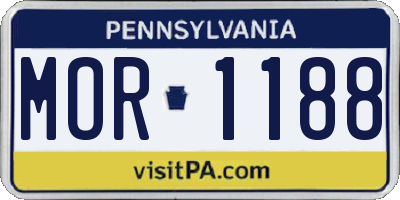 PA license plate MOR1188