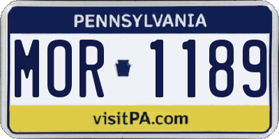 PA license plate MOR1189