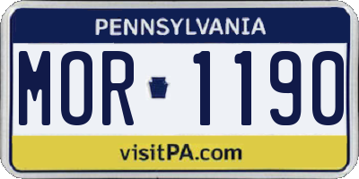 PA license plate MOR1190