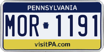 PA license plate MOR1191