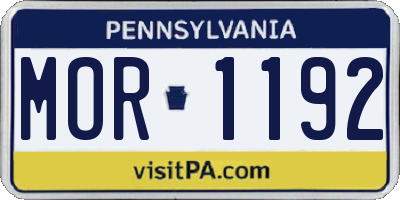 PA license plate MOR1192