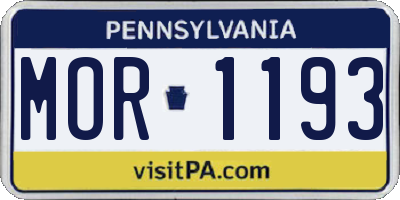 PA license plate MOR1193