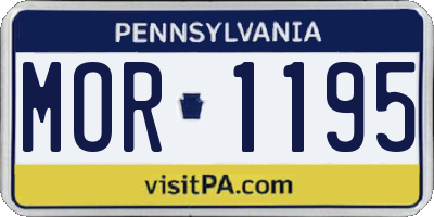 PA license plate MOR1195