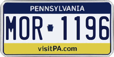PA license plate MOR1196