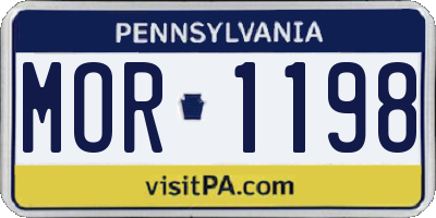 PA license plate MOR1198