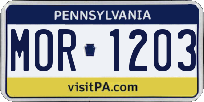 PA license plate MOR1203