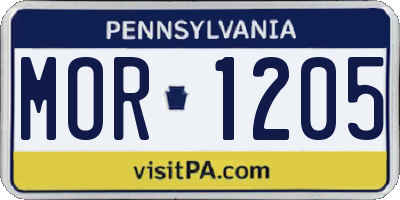 PA license plate MOR1205