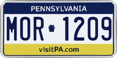 PA license plate MOR1209