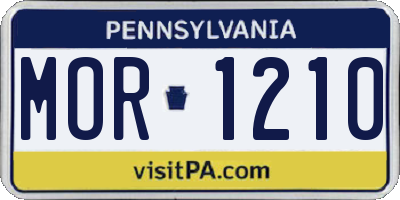 PA license plate MOR1210