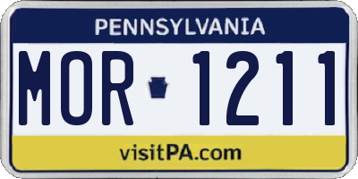 PA license plate MOR1211