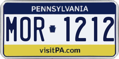 PA license plate MOR1212