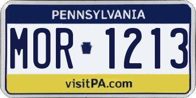 PA license plate MOR1213