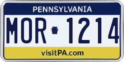 PA license plate MOR1214