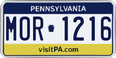 PA license plate MOR1216