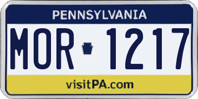 PA license plate MOR1217