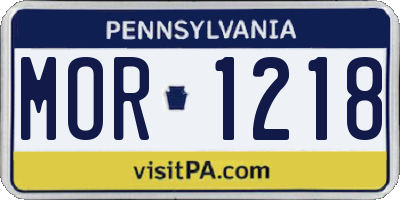 PA license plate MOR1218