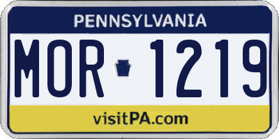 PA license plate MOR1219