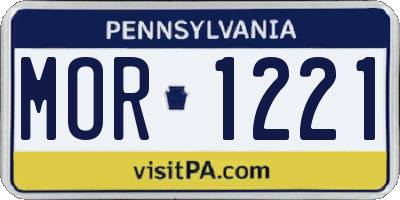 PA license plate MOR1221
