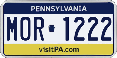 PA license plate MOR1222