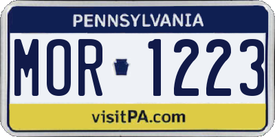PA license plate MOR1223