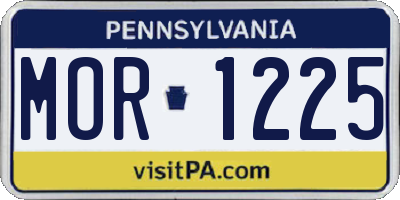 PA license plate MOR1225