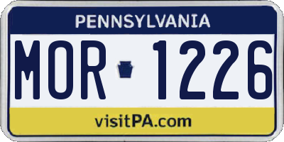 PA license plate MOR1226