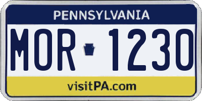 PA license plate MOR1230